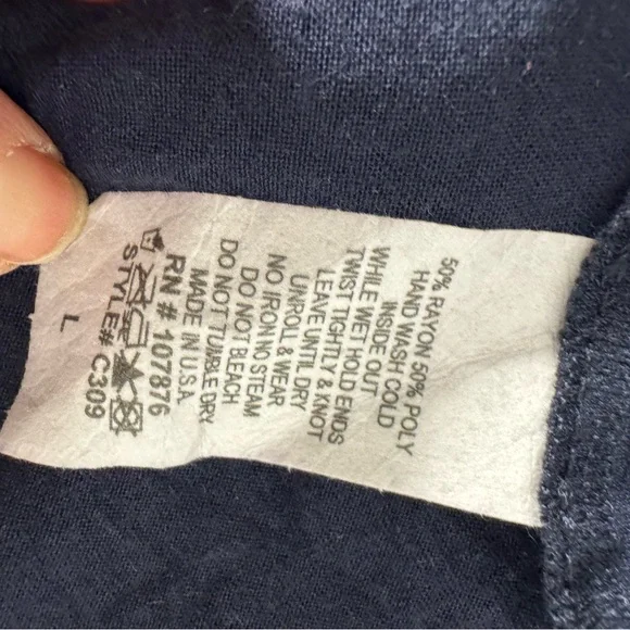 Navy Blue Empire Waist Tank sundress Dress With Embellished back Large - Picture 7 of 7